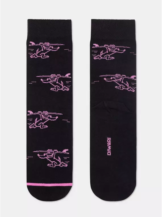 Хлопковые мужские носки diwari happy с рисунками 194 черный, 17С-151СП, 40-41 (25), DIWARI,  - 1