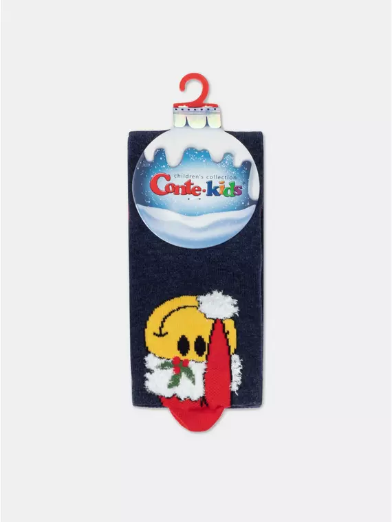 Новогодние детские носки new year (махровые) 952 темно-синий, 23С-64/1СП, 13-14, CONTE-KIDS,  - 3