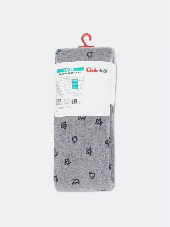 Теплые махровые детские колготки sof-tiki (махровые внутри) 653 серый, 7С-38СП, 140-146 (22), CONTE-KIDS,  - 7