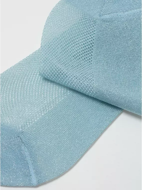 Ультракороткие носки из вискозы с ажурным переплетением active (ультракороткие, люрекс) 277 голубой, 21С-30СП, 38-39 (25), CONTE ELEGANT,  - 5