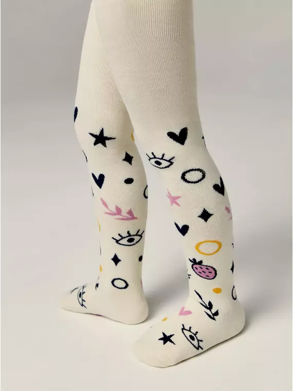 Теплые махровые детские колготки sof-tiki (махровые внутри) 642 капучино, 7С-38СП, 92-98 (14), CONTE-KIDS,  - 1