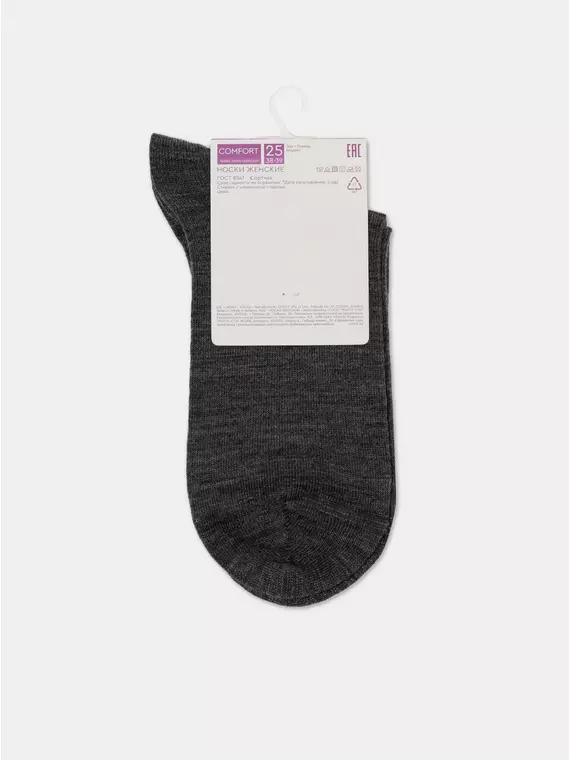 Удлиненные теплые женские носки с шерстью conte comfort 000 темно-серый, 22С-129СП, 39-41 (25-27), CONTE ELEGANT,  - 7