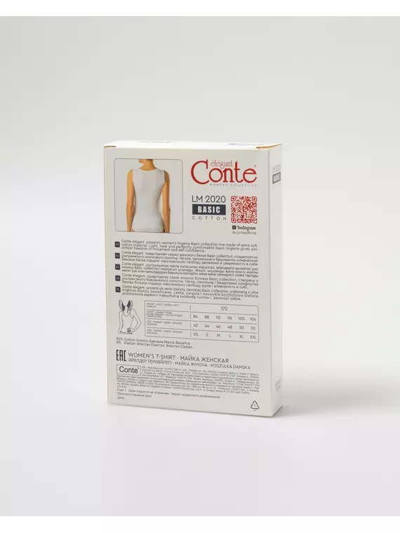 Майка женская conte basic collection lm 2020 black, 20С-1060ТСП, 170-92/M, CONTE ELEGANT,  - 7