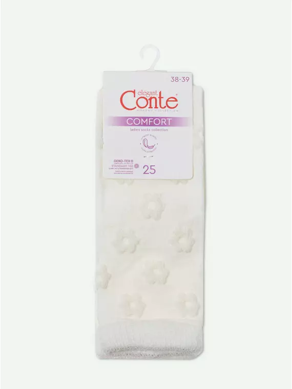 Махровые женские носки из хлопка с объемными рисунками conte comfort 548 молочный, 23С-17СП, 36-37 (23), CONTE ELEGANT,  - 6
