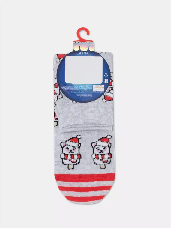 Новогодние женские носки conte new year 951 светло-серый, 22С-26СП, 36-39 (23-25), CONTE ELEGANT,  - 4