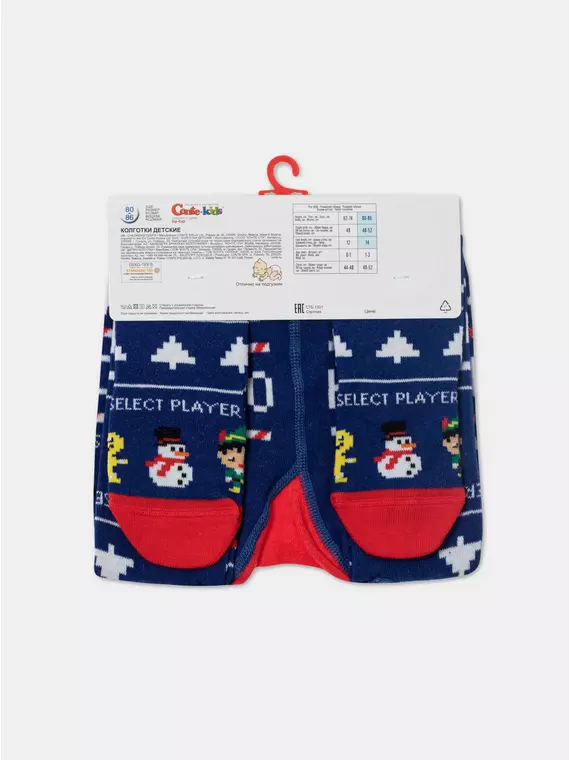 Новогодние детские колготки для малышей new year 668 синий, 21С-31/1СП, 80-86 (14), CONTE-KIDS,  - 8