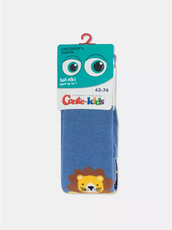 Теплые махровые детские колготки sof-tiki (махровые внутри) 655 светлый джинс, 7С-38СП, 80-86 (14), CONTE-KIDS,  - 3
