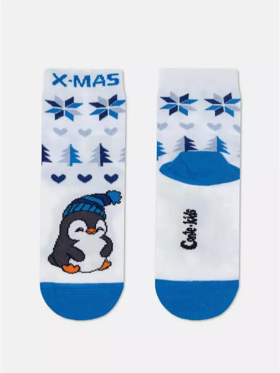 Новогодние детские носки new year 953 белый, 21С-67СП, 13-14, CONTE-KIDS,  - 3