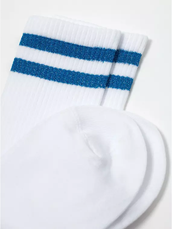 Носки женские хлопковые с яркими полосками из люрекса active 157 белый-синий, 19С-65СП, 36-37 (23), CONTE ELEGANT,  - 5