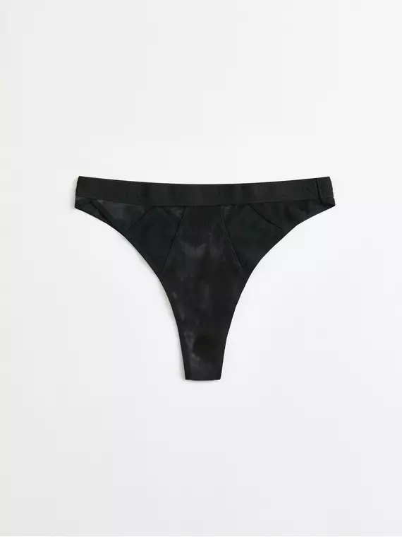 Трусы женские «бразилиана» из хлопка в рубчик и эластичной сеточки rib with mesh lbr 2497 black tie dye, 22С-2510ТСП, 94/S, CONTE ELEGANT,  - 7