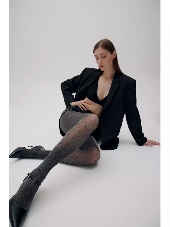 Колготки женские с люрексом и рисунком «в точку» luxe dots fantasy nero, 23С-75СП, 5, CONTE ELEGANT,  - 3
