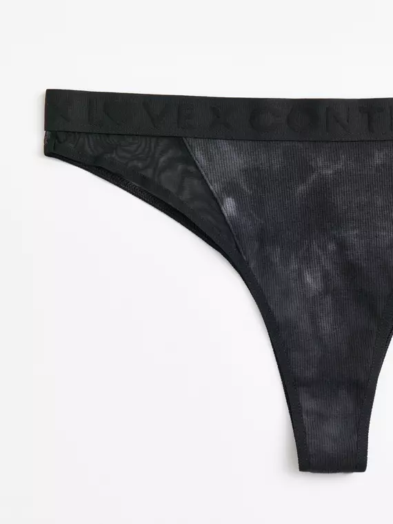 Трусы женские «бразилиана» из хлопка и эластичной сеточки rib with mesh lbr 2494 black tie dye, 22С-2507ТСП, 90/XS, CONTE ELEGANT,  - 6