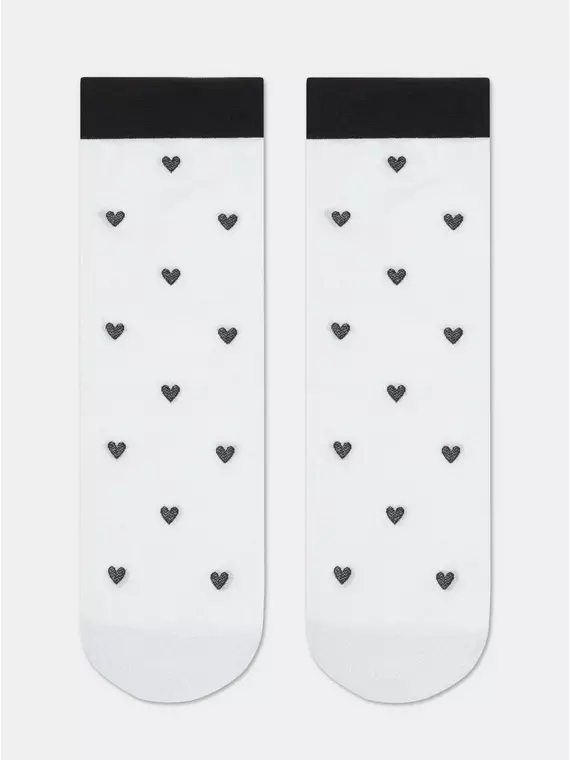 Носки женские с объемными рисунками «hearts» conte fantasy 23с-109сп silver-bianco, 23С-109СП, 36-39 (23-25), CONTE ELEGANT,  - 3