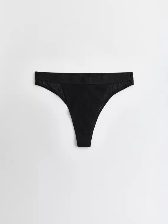 Трусы женские «бразилиана» из хлопка и эластичной сеточки rib with mesh lbr 2494 black, 22С-2507ТСП, 90/XS, CONTE ELEGANT,  - 4