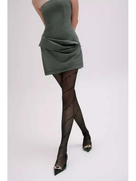 Колготки c диагональными надписями conte sentiment nero, 23С-66СП, 2, CONTE ELEGANT,  - 3