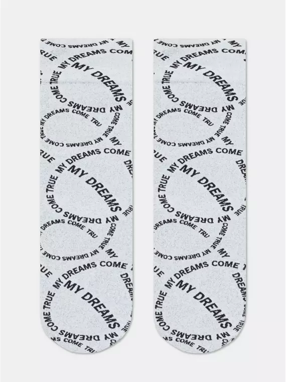 Плотные женские носки с вывязанным рисунком «my dreams» conte fantasy 23с-80сп nero-bianco, 23С-80СП, 36-39 (23-25), CONTE ELEGANT,  - 4