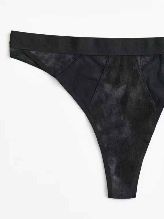 Трусы женские «бразилиана» из хлопка и эластичной сеточки rib with mesh lbr 2494 black tie dye, 22С-2507ТСП, 90/XS, CONTE ELEGANT,  - 8