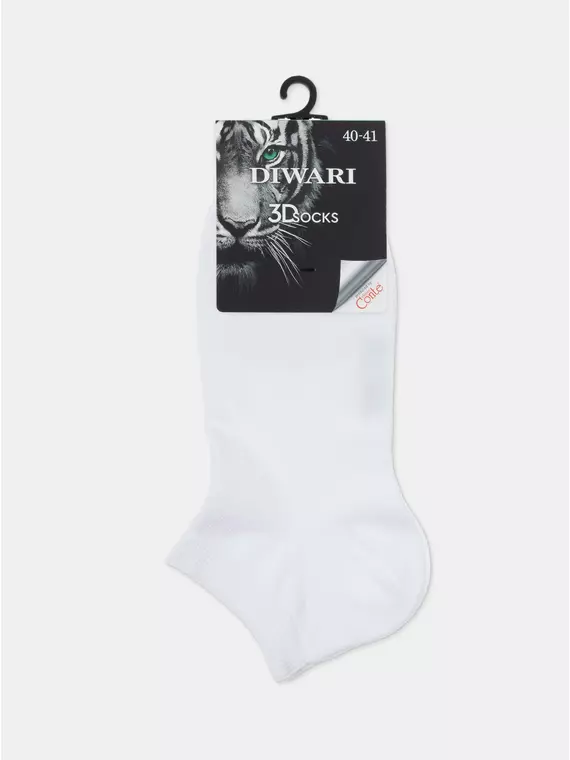 Короткие мужские однотонные носки diwari 3dsocks 000 белый, 23С-122СП, 40-41 (25), DIWARI,  - 5