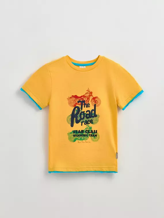 Футболка для мальчика conte-kids road race bf 022 желтый, 12С-034ДФСП, 122-60, CONTE-KIDS,  - 1