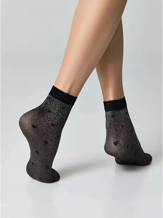 Носки женские с объемными рисунками «hearts» conte fantasy 23с-109сп silver-nero, 23С-109СП, 36-39 (23-25), CONTE ELEGANT,  - 3