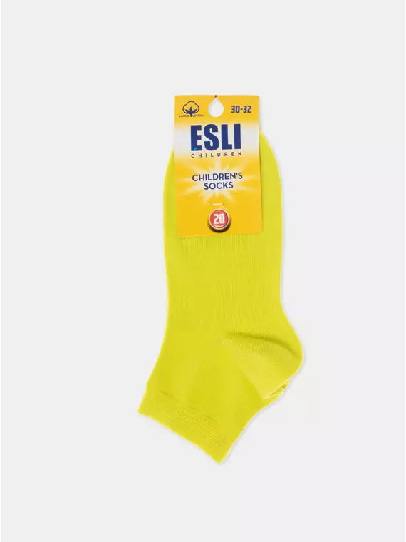 Носки детские короткие (однотонные) esli 000 лимон, 19С-143СПЕ, 20, ESLI,  - 3