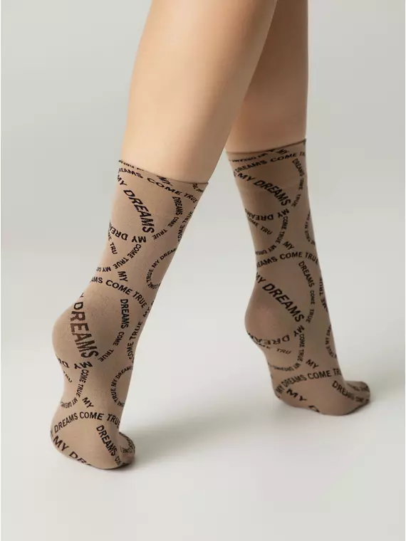 Плотные женские носки с вывязанным рисунком «my dreams» conte fantasy 23с-80сп nero-natural, 23С-80СП, 36-39 (23-25), CONTE ELEGANT,  - 6