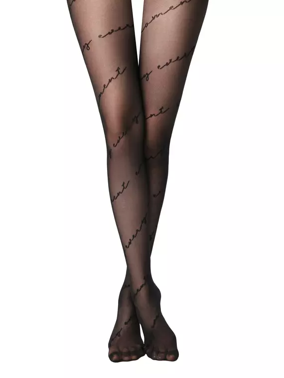 Колготки c диагональными надписями conte sentiment nero, 23С-66СП, 2, CONTE ELEGANT,  - 2