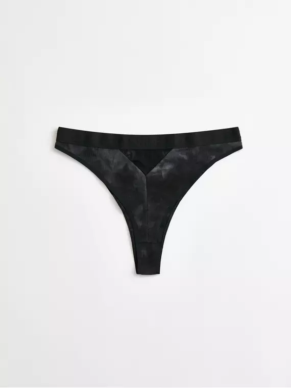 Трусы женские «бразилиана» из хлопка в рубчик и эластичной сеточки rib with mesh lbr 2497 black tie dye, 22С-2510ТСП, 94/S, CONTE ELEGANT,  - 6