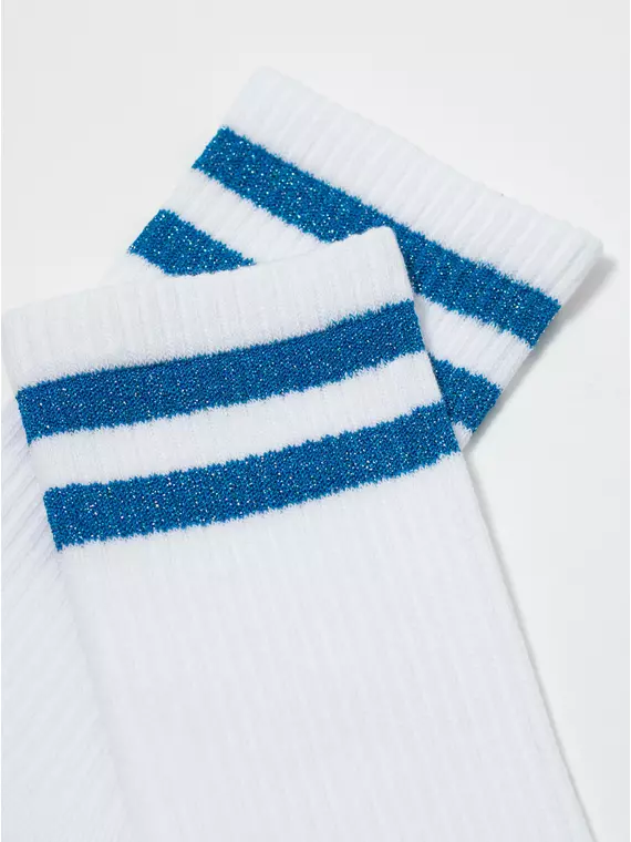 Носки женские хлопковые с яркими полосками из люрекса active 157 белый-синий, 19С-65СП, 36-37 (23), CONTE ELEGANT,  - 6
