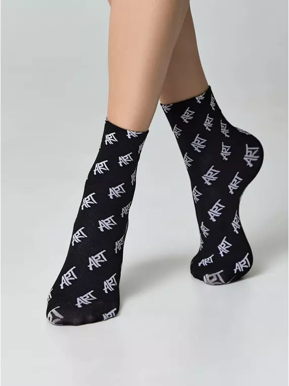 Плотные женские носки с рисунками «art» fantasy nero-bianco, 23С-82СП, 36-39 (23-25), CONTE ELEGANT,  - 2