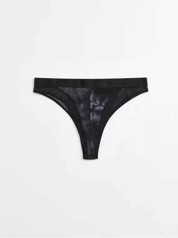 Трусы женские «бразилиана» из хлопка и эластичной сеточки rib with mesh lbr 2494 black tie dye, 22С-2507ТСП, 90/XS, CONTE ELEGANT,  - 7