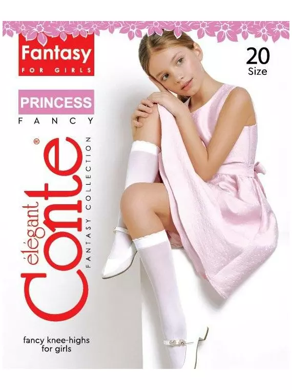 Матовые детские гольфы из микрофибры princess marino, 22С-5СП, 22, CONTE ELEGANT,  - 3