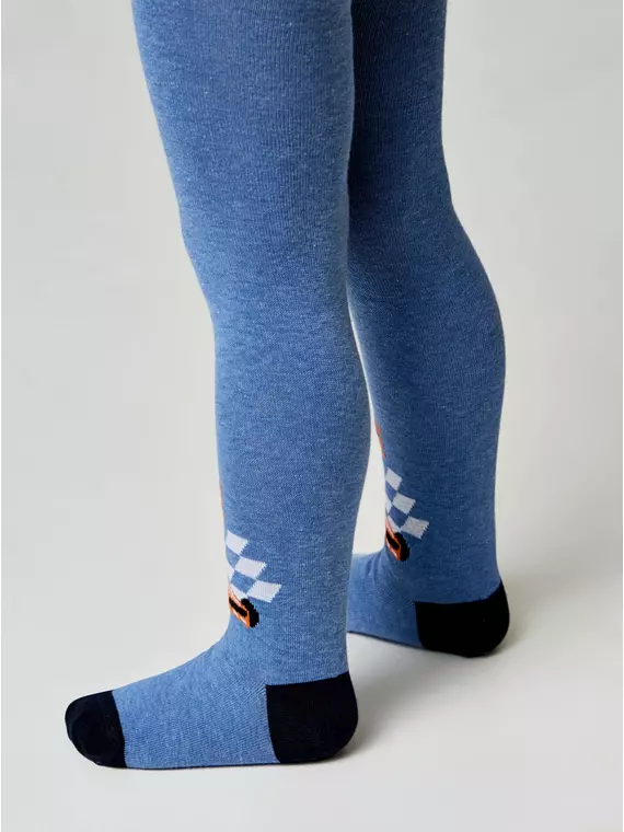 Колготки детские хлопковые tip-top 670 голубой, 4С-03СП, 104-110 (16), CONTE-KIDS,  - 3