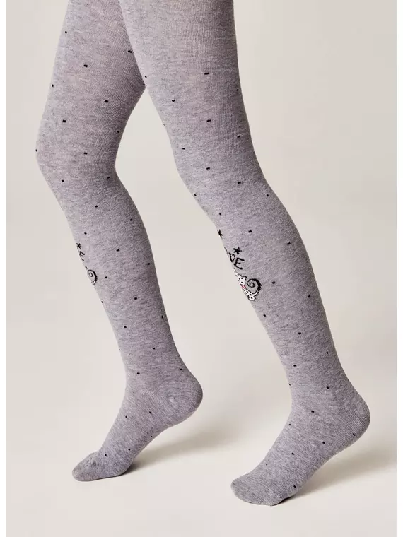 Колготки детские (рисунок) school​ 3280 брестские 1010 серый меланж, 14С3280, 128-134 (20), БРЕСТСКИЕ,  - 2
