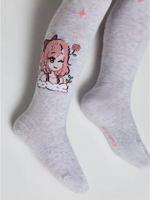 Колготки детские хлопковые tip-top 676 светло-серый, 4С-03СП, 92-98 (14), CONTE-KIDS,  - 2