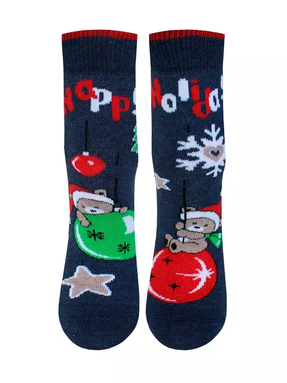 Носки детские (новый год) school 3079 брестские 8005 т.синий меланж, 20С3079, 17-18, БРЕСТСКИЕ,  - 1