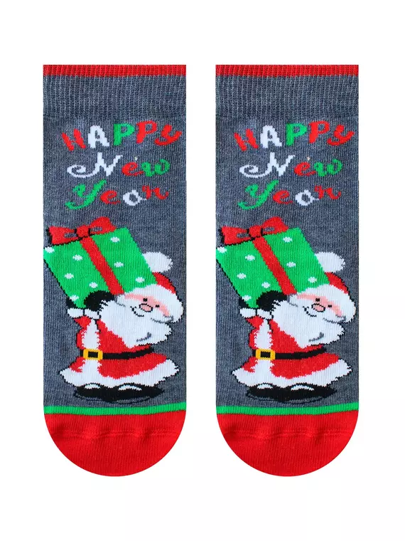 Носки детские (новый год) school 3079 брестские 8006 т.серый меланж, 20С3079, 17-18, БРЕСТСКИЕ,  - 2