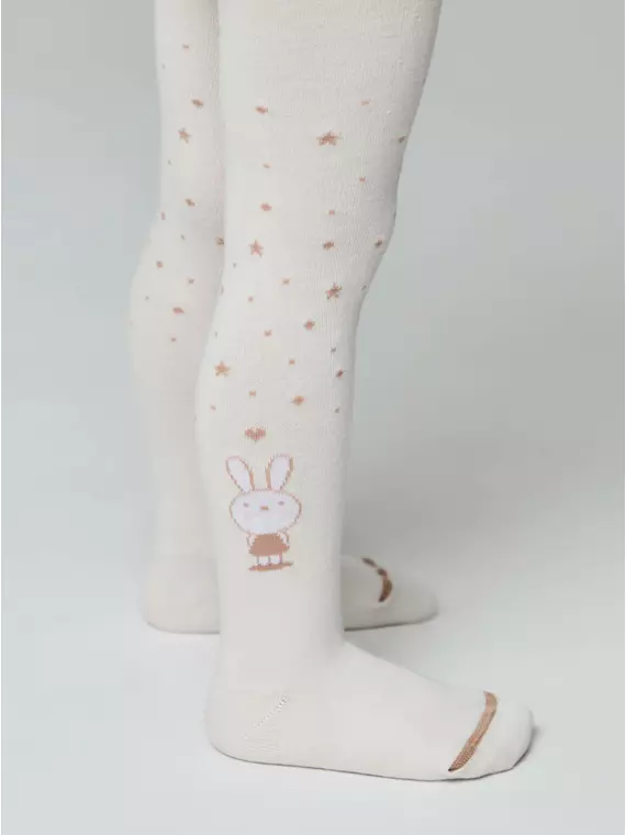 Колготки детские хлопковые tip-top 677 молочный, 4С-03СП, 104-110 (16), CONTE-KIDS,  - 1