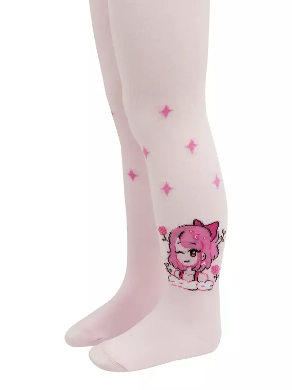 Колготки детские хлопковые tip-top 676 светло-розовый, 4С-03СП, 104-110 (16), CONTE-KIDS,  - 2