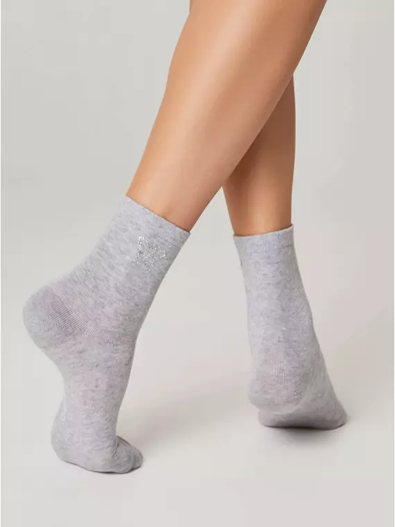 Носки женские хлопковые (с декором) classic 555 серый, 23С-76СП, 36-37 (23), CONTE ELEGANT,  - 3