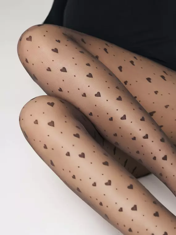 Колготки женские в сердечки и точки feeling fantasy grafit, 23С-68СП, 2, CONTE ELEGANT,  - 3