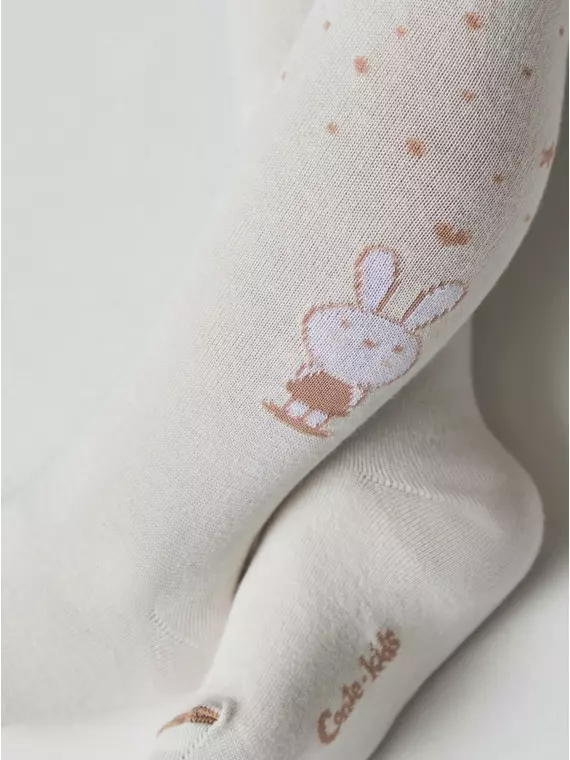 Колготки детские хлопковые tip-top 677 молочный, 4С-03СП, 104-110 (16), CONTE-KIDS,  - 2