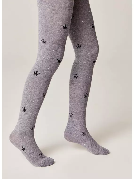 Колготки детские (рисунок) school 3280 брестские 1009 серый меланж, 14С3280, 128-134 (20), БРЕСТСКИЕ,  - 2