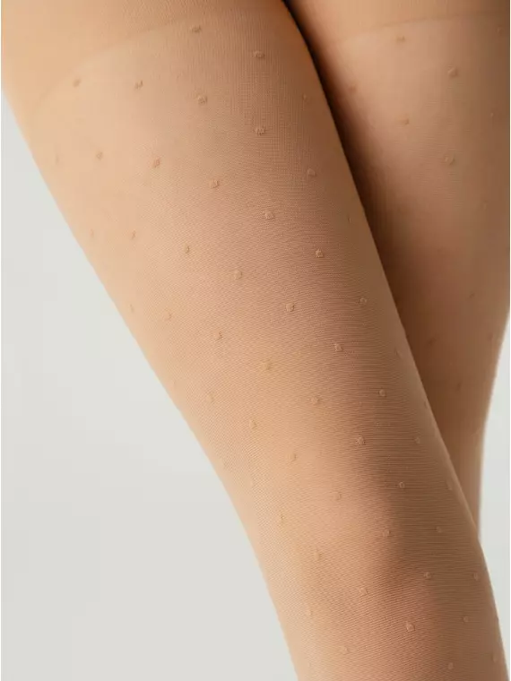 Колготки детские в мелкую точку с усиленным торсом-шортиками dotsy natural, 22С-143СП, 116-122, CONTE ELEGANT,  - 4