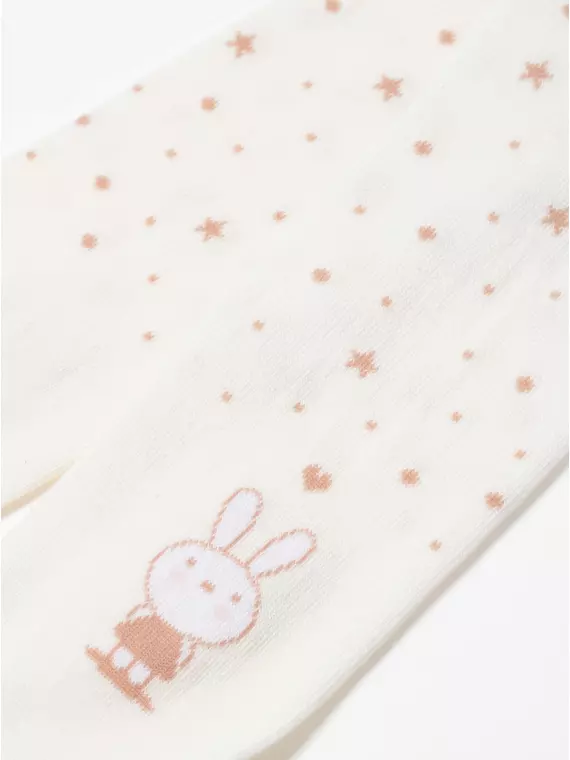 Колготки детские хлопковые tip-top 677 молочный, 4С-03СП, 104-110 (16), CONTE-KIDS,  - 5