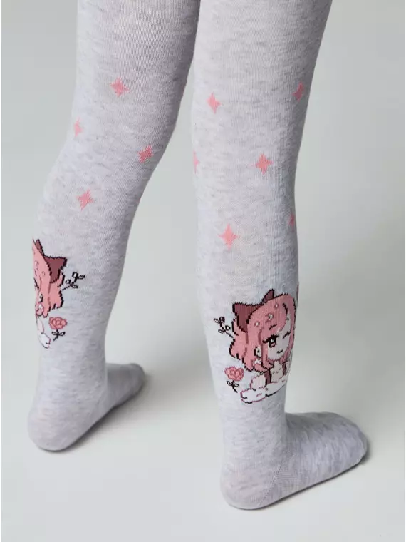 Колготки детские хлопковые tip-top 676 светло-серый, 4С-03СП, 92-98 (14), CONTE-KIDS,  - 3