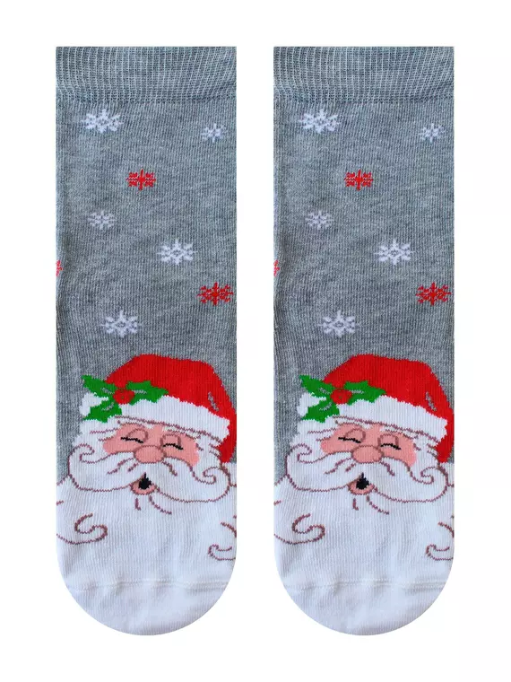 Носки детские (новый год) school 3079 брестские 8007 серый меланж, 20С3079, 23-24, БРЕСТСКИЕ,  - 2