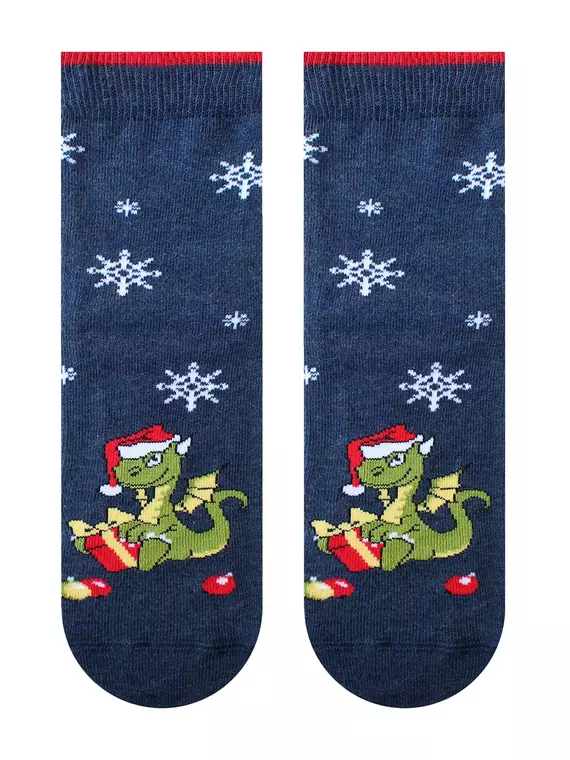 Носки детские (новый год) school 3079 брестские 8009 т.синий меланж, 20С3079, 21-22, БРЕСТСКИЕ,  - 2