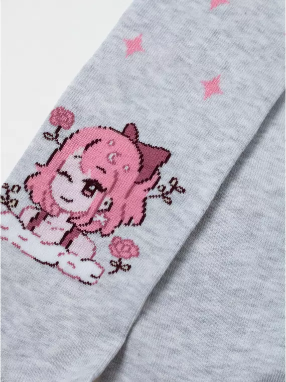 Колготки детские хлопковые tip-top 676 светло-серый, 4С-03СП, 92-98 (14), CONTE-KIDS,  - 5