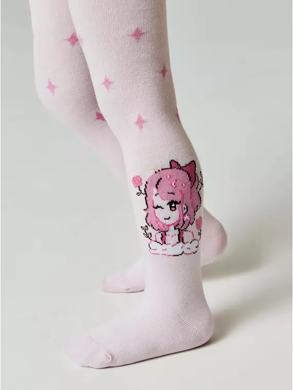 Колготки детские хлопковые tip-top 676 светло-розовый, 4С-03СП, 104-110 (16), CONTE-KIDS,  - 3